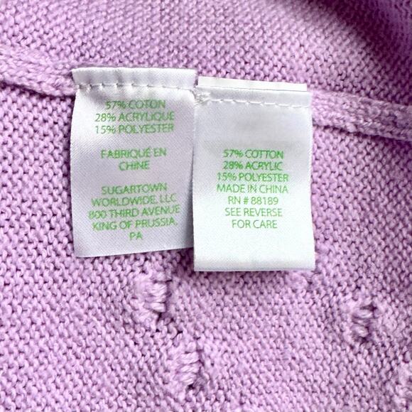 Lilly Pulitzer Lavender Purple Kippa Heart Puff Knit Sweater Bishop Sleeve - Picture 5 of 7